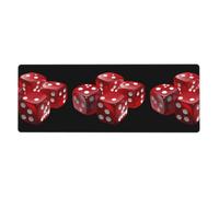 XBKGOHA Grand tapis de souris tendance avec image de dés rouge extra large, forte adhérence, durable, bord de verrouillage précis 30,5 x 80 cm