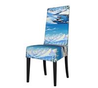 XBKGOHA Housses de chaise de salle à manger amovibles imprimées paysage d'hiver, douces, confortables, infroissables, pas de repassage nécessaire, extensibles pour la plupart des chaises sans
