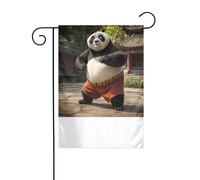 XBKGOHA Image panda géant pratiquant le mât de drapeau de jardin extérieur décoration de cour mode 30,5 x 45,7 cm