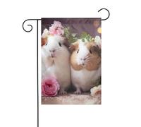 XBKGOHA Joli mât de drapeau de jardin en forme de cochon d'Inde - Décoration de cour - 30,5 x 45,7 cm