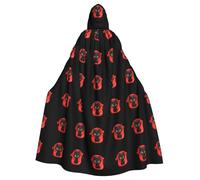 XBKGOHA Little Black Cat In Red Bag Printed Halloween Cape à capuche sans fermeture éclair Confortable pour les fêtes costumées