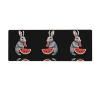 XBKGOHA Little Gray Rabbit Eats Tapis de souris extra large Forte adhérence, durable, bord de verrouillage précis 30,5 x 80 cm