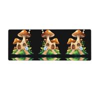 XBKGOHA Little Snail In The Champignon House Tapis de souris extra large Forte adhérence, durable, bord de verrouillage précis 30,5 x 80 cm