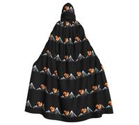 XBKGOHA Little Squirrel Climbing A Mountain Printed Halloween Adulte Cape à capuche sans fermeture éclair, confortable pour les fêtes costumées