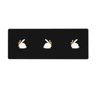 XBKGOHA Little White Rabbit In The Strawberry Picture Tapis de souris extra large Forte adhérence, durable, bord de verrouillage précis 30,5 x 80 cm