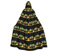 XBKGOHA Little Yellow Duck Under The Poirier Imprimé Halloween Adulte Cape à Capuche Sans Fermeture Éclair, Confortable pour les fêtes costumées