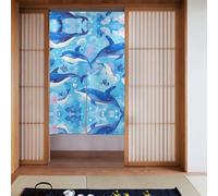 XBKGOHA Lot de 2 rideaux imprimés dauphin océan qui vous regardent - 86,4 x 142,2 cm - Bon drapé, lisse et ne se froisse pas facilement, rideaux en tissu, séparateurs de pièce