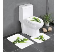 XBKGOHA Lot de 3 tapis de sol antidérapants Motif muguet avec gouttes d'eau pour un confort ultime