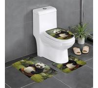 XBKGOHA Lot de 3 tapis de sol antidérapants - Motif panda géant dans la jungle - Tapis de salle de bain pour un confort ultime