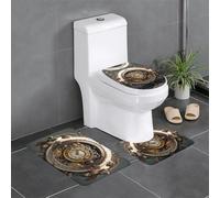 XBKGOHA Lot de 3 tapis de sol antidérapants Steampunk Clock Picture Tapis de salle de bain pour un confort ultime, Master Bathrooms
