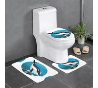 XBKGOHA Master Bathrooms Lot de 3 tapis de sol antidérapants Motif baleine dans le ring pour un confort ultime