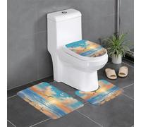 XBKGOHA Master Bathrooms Lot de 3 tapis de sol antidérapants Motif mouettes au bord de la mer pour un confort ultime
