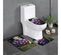 XBKGOHA Master Bathrooms Lot de 3 tapis de sol antidérapants Motif raisins frais pour un confort ultime