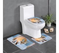 XBKGOHA Master Bathrooms Lot de 3 tapis de sol antidérapants Motif renard qui a marché sur la neige pour un confort ultime