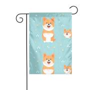 XBKGOHA Mignon chien Shiba Inu photo de jardin mât extérieur cour décoration mode 30,5 x 45,7 cm