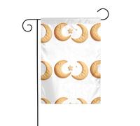 XBKGOHA Moon Cookies Say Goodnight Mât de drapeau de jardin extérieur décoration tendance 30,5 x 45,7 cm