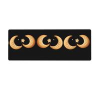 XBKGOHA Moon Cookies Say Goodnight Picture Tapis de souris extra large Forte adhérence, durable, bord de verrouillage précis 30,5 x 80 cm
