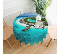 XBKGOHA Nappe décorative ronde de 152,4 cm - Impression de paysage des Maldives pour l'intérieur et l'extérieur sur des tables rondes comme les tables basses, les tables à manger et les tables de