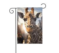 XBKGOHA New York Girafe Street Picture Mât de drapeau extérieur Décoration de cour 30,5 x 45,7 cm