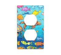 XBKGOHA Panneau mural décoratif pour zones résidentielles et commerciales Motif tortue et poisson 11,4 x 7 cm