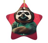 Xbkgoha Pendentif en forme d'étoile en céramique à suspendre Motif paresseux mon esprit 7,9 x 7,9 cm