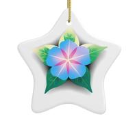 Xbkgoha Pendentif en forme d'étoile en céramique à suspendre Motif petite étoile sur la gloire du matin spécialement conçu pour les vacances 7,9 x 7,9 cm