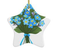 Xbkgoha Pendentif en forme d'étoile en céramique avec inscription « Don't Forget Me » spécialement conçu pour les vacances 7,9 x 7,9 cm