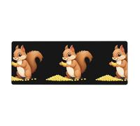 XBKGOHA Petit écureuil épluchant le maïs tapis de souris extra large forte adhérence, durable, bord de verrouillage précis 30,5 x 80 cm