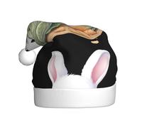 XBKGOHA Petit lapin blanc rongeur chou chapeau de Noël pour adulte, accessoire de qualité doux, léger et moelleux