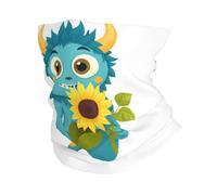 XBKGOHA Petit monstre tenant un tournesol - Foulard de sport respirant absorbant la transpiration - Masque facial et protège-poignet