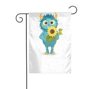 XBKGOHA Petit monstre tenant un tournesol - Mât de drapeau extérieur - Décoration tendance - 30,5 x 45,7 cm
