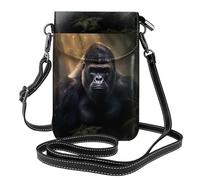 XBKGOHA Petit sac à main pour téléphone portable 19,3 x 12,4 cm avec motif gorilles - Étui à rabat en cuir pour femme, parfait pour la marche, le camping