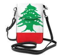 XBKGOHA Petit sac à main pour téléphone portable 19,3 x 12,4 cm, imprimé drapeau du Liban en cuir pour femme, parfait pour la marche, le camping