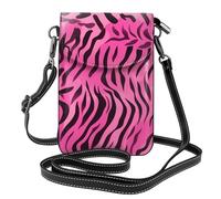 XBKGOHA Petit sac à main pour téléphone portable 19,3 x 12,4 cm, imprimé zèbre, tigre, léopard, rose, étui à bandoulière en cuir pour femme, parfait pour la marche, le camping