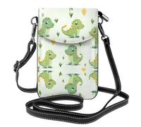 XBKGOHA Petit sac à main pour téléphone portable 19,3 x 12,4 cm, joli imprimé dinosaure, étui à rabat en cuir pour femme, parfait pour la marche, le camping