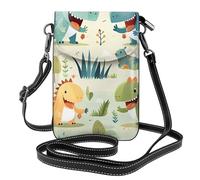 XBKGOHA Petit sac à main pour téléphone portable 19,3 x 12,4 cm, joli petit bébé dinosaure imprimé dinosaure étui à rabat en cuir pour femme, parfait pour la marche, le camping