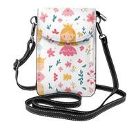 XBKGOHA Petit sac à main pour téléphone portable 19,3 x 12,4 cm, motif contes de fées en dessins animés, étui à rabat en cuir pour femme, parfait pour la marche, le camping