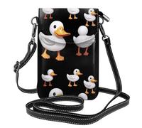 XBKGOHA Petit sac à main pour téléphone portable 19,3 x 12,4 cm Motif petits canards blancs avec rabat en cuir pour femme, parfait pour la marche, le camping
