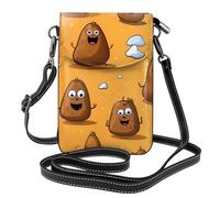 XBKGOHA Petit sac à main pour téléphone portable de 19,3 x 12,4 cm avec imprimé crottes amusantes, étui à rabat en cuir pour femme, parfait pour la marche, le camping