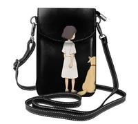 XBKGOHA Petit sac à main pour téléphone portable de 19,3 x 12,4 cm avec motif « The Story of People and Dogs » - Étui à rabat en cuir pour femme, parfait pour la marche, le camping