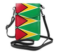 XBKGOHA Petit sac à main pour téléphone portable de 19,3 x 12,4 cm, imprimé drapeau de la Guyane, étui à rabat en cuir pour femme, parfait pour la marche, le camping