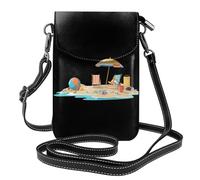 XBKGOHA Petit sac à main pour téléphone portable de 19,3 x 12,4 cm, imprimé plage désordonnée, étui de téléphone à rabat en cuir pour femme, parfait pour la marche, le camping