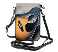 XBKGOHA Petit sac à main pour téléphone portable de 19,3 x 12,4 cm, joli étui à rabat en cuir imprimé guitare, parfait pour la marche, le camping