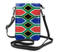 XBKGOHA Petit sac à main pour téléphone portable de 19,3 x 12,4 cm, motif drapeau de l'Afrique du Sud, étui à rabat en cuir pour femme, parfait pour la marche, le camping