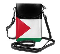 XBKGOHA Petit sac à main pour téléphone portable de 19,3 x 12,4 cm, motif drapeau de l'État de Palestine, étui à rabat en cuir pour femme, parfait pour la marche, le camping