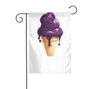 XBKGOHA Photo de crème glacée à la myrtille fondue - Mât de drapeau de jardin - Décoration de cour extérieure - Tendance - 30,5 x 45,7 cm