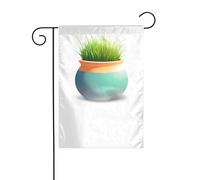 XBKGOHA Pot en céramique avec herbe pour jardin, mât de drapeau extérieur, décoration de cour 30,5 x 45,7 cm