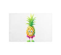 XBKGOHA Set de table durable motif ananas cool, imperméable, facile à nettoyer, résistant à la chaleur, antidérapant