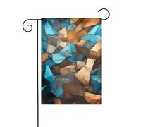 XBKGOHA Tableau abstrait bleu marron mât de drapeau extérieur cour décoration mode 30,5 x 45,7 cm