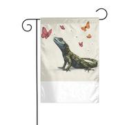 XBKGOHA Tableau de jardin avec motif lézard attrapant des papillons - Décoration de cour extérieure - 30,5 x 45,7 cm